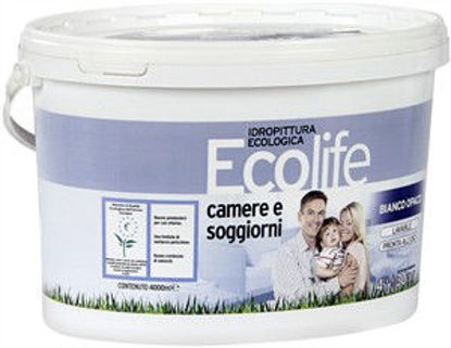 Immagine di Ecolife - camere e soggiorni - idropittura lavabile per interni ecologica (cert. ecolabel it/0707). 4000 ml                                                                                                                                                                                                                                                                                                                                                                                                         