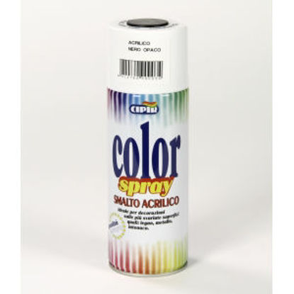 Immagine di Color spray - smalto acrilico spray, brillante per esterni e interni. nero opaco - 400 ml                                                                                                                                                                                                                                                                                                                                                                                                                           