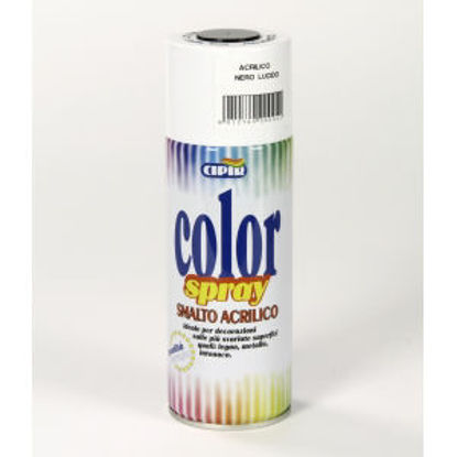 Immagine di Color spray - smalto acrilico spray, brillante per esterni e interni. nero lucido - 400 ml                                                                                                                                                                                                                                                                                                                                                                                                                          