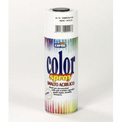 Immagine di Color spray - smalto acrilico spray, brillante per esterni e interni. nero opaco alta temp - 400 ml                                                                                                                                                                                                                                                                                                                                                                                                                 