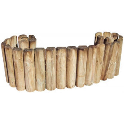 Immagine di rollborder, bordura per aiuole in legno di pino impregnato in autoclave, misure cm. d.5 h.20 l.200                                                                                                                                                                                                                                                                                                                                                                                                                  