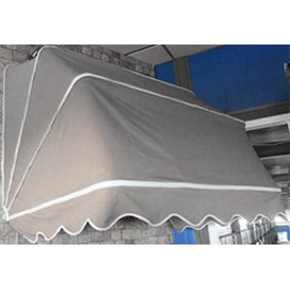 Immagine di tenda da sole a capottina, tessuto in poliestere colore grigio, dimensione cm.120x120                                                                                                                                                                                                                                                                                                                                                                                                                               