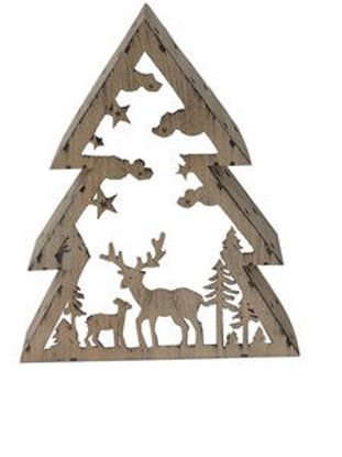 Immagine di Albero decorativo in legno con renne                                                                                                                                                                                                                                                                                                                                                                                                                                                                                