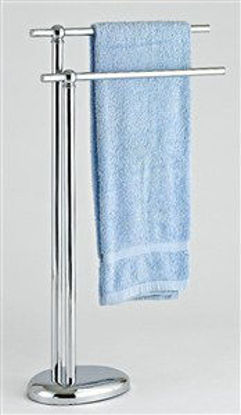 Immagine di Piantana porta asciugamano metallo cromato lusso cm.46x20x82h.                                                                                                                                                                                                                                                                                                                                                                                                                                                      