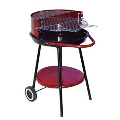 Immagine di barbecue a carbonella tondo con ruote diametro cm.55 h.83 colore rosso                                                                                                                                                                                                                                                                                                                                                                                                                                              