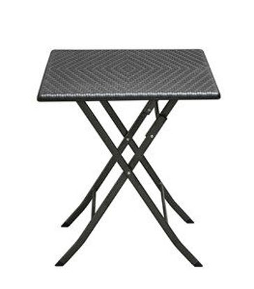 Immagine di tavolo quadrato pieghevole contract rattan style colore nero, misure cm.l.62 p.62 h.72                                                                                                                                                                                                                                                                                                                                                                                                                              