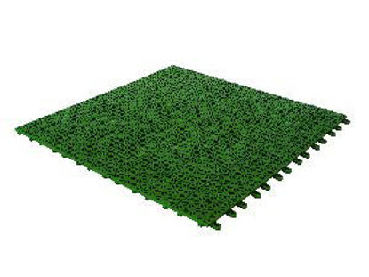 Immagine di Piastrella flessibile multiplate cm. 55,5x55,5x1,2h. verde, drenante e autobloccante, ideale per interno, esterno e giardino.                                                                                                                                                                                                                                                                                                                                                                                       