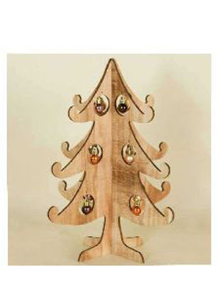 Immagine di Albero di legno con palline h 39cm                                                                                                                                                                                                                                                                                                                                                                                                                                                                                  
