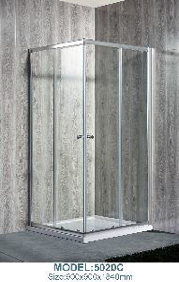 Immagine di box doccia ad angolo, vetro temperato opaco spessore mm.5, struttura profilo in alluminio lucido, maniglie in plastica, scorrimento con doppia rotellina, misure cm. 90x90 h.180                                                                                                                                                                                                                                                                                                                                    