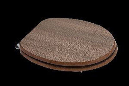 Immagine di sedile copriwater universale, in legno mdf, cerniere in acciaio cromato, misure cm.37,5x44,3/49,3 h.5, colore rovere fumo                                                                                                                                                                                                                                                                                                                                                                                           