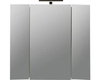 Immagine di specchiera contenitore 3 ante, misure cm.81x16 h.72, colore bianco lucido                                                                                                                                                                                                                                                                                                                                                                                                                                           