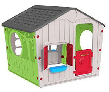 Immagine di galilee village house, casetta adatta per giochi all'aperto, realizzato in plastica di alta qualità, dimensioni cm. 140x108 h. 115, ideale per i bambini sopra i 2 anni.                                                                                                                                                                                                                                                                                                                                            