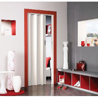 Immagine di porta soffietto 'spacy' design misure mt. 2,15x0,84 colore bianco brillante                                                                                                                                                                                                                                                                                                                                                                                                                                         
