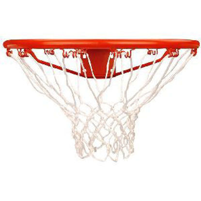 Immagine di cerchio per canestro basket, diametro cm.45, con retina, colore arancio                                                                                                                                                                                                                                                                                                                                                                                                                                             