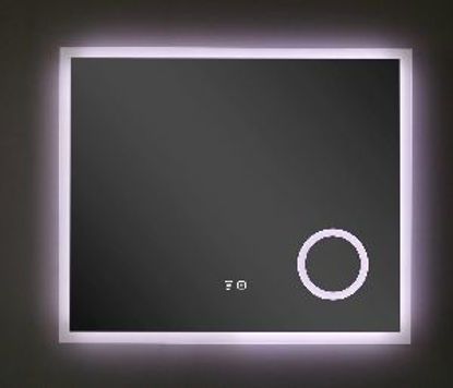 Immagine di Specchio con illuminazione cornice a led, vetro anti appannamento e specchietto ingranditore, misure cm. 90x75                                                                                                                                                                                                                                                                                                                                                                                                      