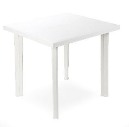 Immagine di tavolo componibile rettangolare fiocco, in polipropilene colore bianco, dimensioni cm. 80x75 h. 72, peso kg. 6,2                                                                                                                                                                                                                                                                                                                                                                                                    