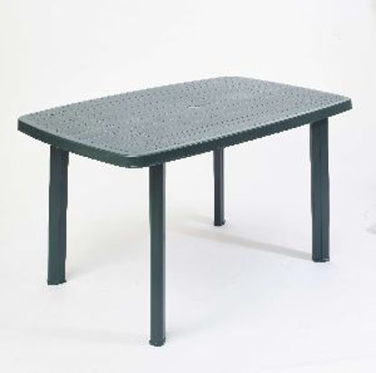 Immagine di tavolo componibile tettangolare faro, in polipropilene colore verde, dimensioni cm. 137x85 h. 72, peso kg. 9,5                                                                                                                                                                                                                                                                                                                                                                                                      