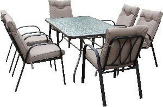 Immagine di set giardino cc-002/gt-017 composto da 1 tavolo + 6 sedie                                                                                                                                                                                                                                                                                                                                                                                                                                                           