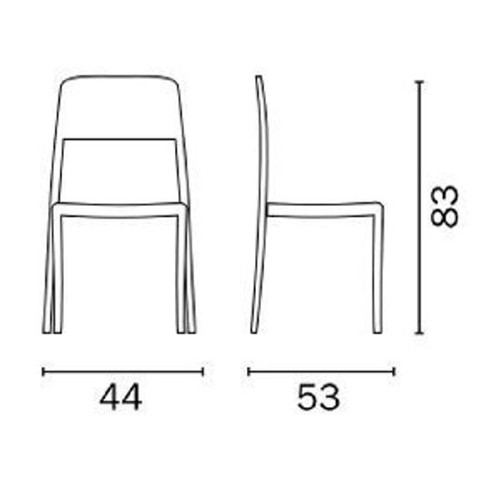 Immagine di sedia giardino in polipropilene dimensioni cm.44x53 h.83                                                                                                                                                                                                                                                                                                                                                                                                                                                            