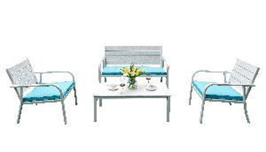 Immagine di set salotto giardino, 2 poltrone e una panchina, 1 tavolino                                                                                                                                                                                                                                                                                                                                                                                                                                                         